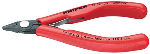 KNIPEX Szczypce tnące boczne dla elektroników, 125 mm, główka spiczasta, 75 52 125, KNIPEX