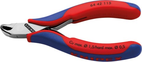 KNIPEX Szczypce tnące czołowe kątowe dla elektroników, 115 mm, 64 42 115, KNIPEX