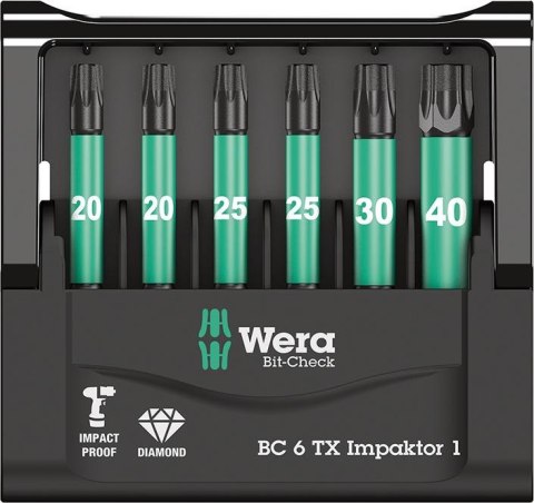 Wera Zestaw bitow Bit-Check 6 TX Impaktor 1 Wera