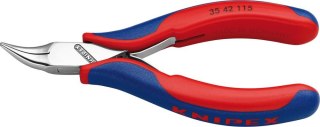 KNIPEX Szczypce chwytające płasko-okrągłe dla elektroników, 115mm, wygięte 45°, 35 42 115, KNIPEX