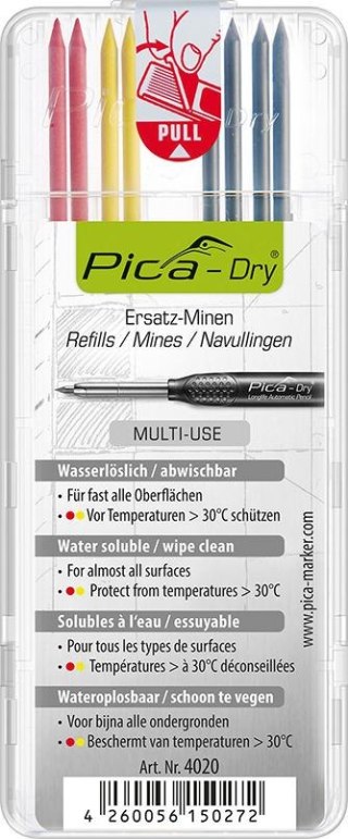 Pica Zest.zapas. wkladow do mark.do gleb.otw.Pica-Drygrafit,zolty,czerwony Pica