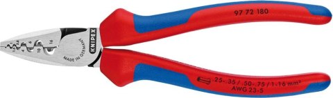 KNIPEX Szczypce do zagniatania tulejek kablowych 0,25-16 mm, 180 mm, 97 72 180, KNIPEX