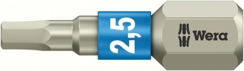 Wera Bit nierdzewny 1/4" DIN3126C6,3do srub z lbem z gniazdem 6-katnym 2,5x25mm Wera