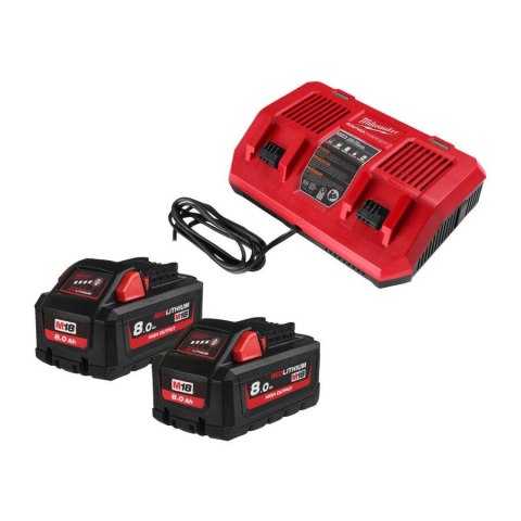 Milwaukee Akumulator M18hb8 x2 +ładowarka m18 dfc hnrgo4-802 4932492936