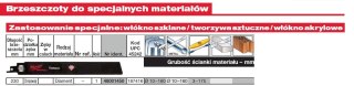 Milwaukee brzeszczot do piły szablastej 230mm chropowaty ząb 1szt. Włókno/pcv/akryl 48001450