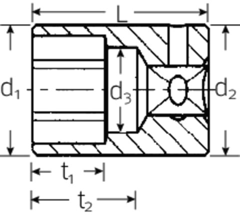 STAHLWILLE Nasadka 1/4" 9mm, 6-kątna, krótka STAHLWILLE