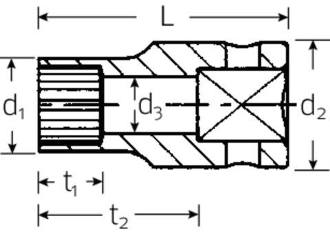 STAHLWILLE Nasadka 1/4" SPLINE-DR 1/4"=8 STAHLWILLE