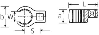 STAHLWILLE Klucz pazurowy 3/8" 20mm oczkowy otwarty STAHLWILLE
