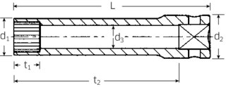 STAHLWILLE Nasadka 1/4" SPLINE-DR 1/4"=8 długa STAHLWILLE