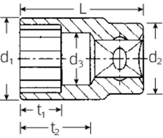 STAHLWILLE Nasadka 3/8" 10mm, 12-kątna, krótka STAHLWILLE