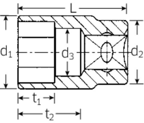 STAHLWILLE Nasadka 3/8" 11mm, 6-kątna, krótka STAHLWILLE