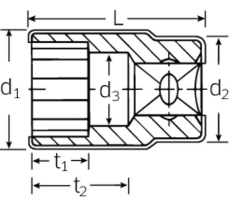 STAHLWILLE Nasadka 3/8" 7mm, 12-kątna, krótka, izolowana 1000V VDE STAHLWILLE