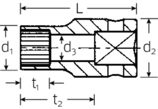 STAHLWILLE Nasadka 3/8" SPLINE-DR 3/8"=12mm STAHLWILLE