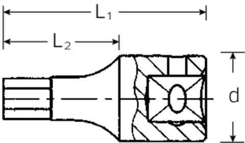 STAHLWILLE Nasadka INHEX 1/4" 4mm, krótka STAHLWILLE