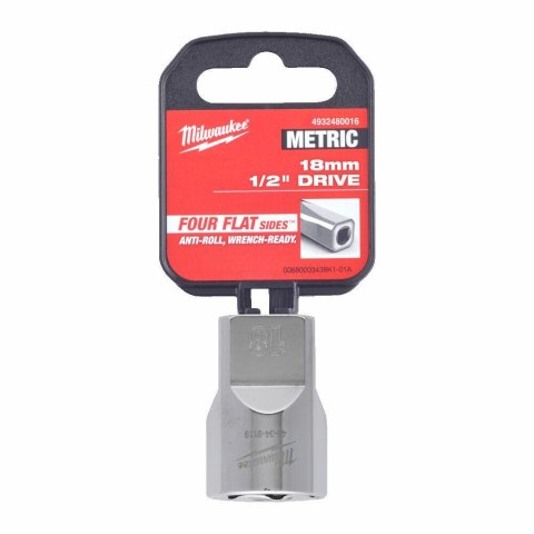 Milwaukee klucz nasadowy nasadka 1/2" krótka 18mm 4932480016 Milwaukee klucz nasadowy nasadka 1/2" krótka 18mm 4932480016