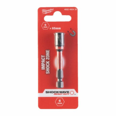 Milwaukee końcówka z nasadką magnetyczna hex 6mm (65mm) 4932492435 Milwaukee końcówka z nasadką magnetyczna hex 6mm (65mm) 4932492435