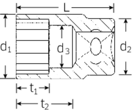 STAHLWILLE Nasadka 1/2" 10mm,12-kątna, krótka STAHLWILLE