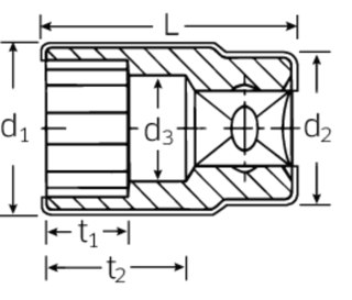 STAHLWILLE Nasadka 1/2" 10mm, 12-kątna, krótka, izolowana 1000V VDE STAHLWILLE