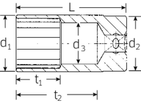 STAHLWILLE Nasadka 1/2" 10mm, długa, 12-kątna STAHLWILLE