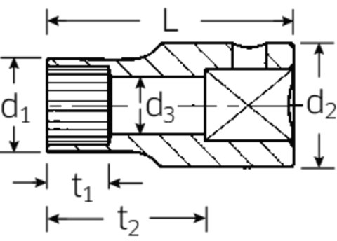 STAHLWILLE Nasadka 1/2" rozmiar SPLINE-DR 3/8"=12mm STAHLWILLE