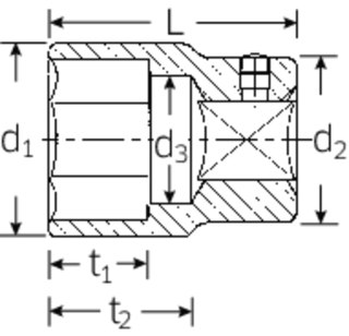 STAHLWILLE Nasadka 3/4" 24mm, 6-kątna, krótka STAHLWILLE