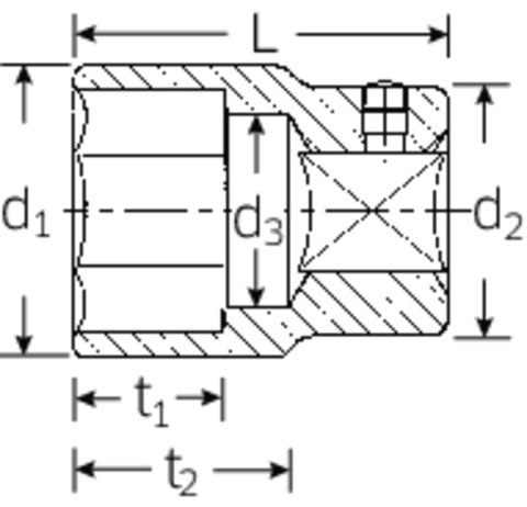 STAHLWILLE Nasadka 3/4" 34mm, 6-kątna, krótka STAHLWILLE