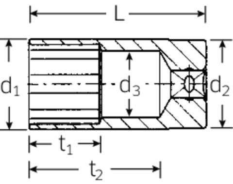 STAHLWILLE Nasadka 3/8" rozmiar 1/2", 12-kątna, długa STAHLWILLE