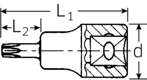 STAHLWILLE Nasadka wkrętakowa 1/2" T25 TORX z otworem prowadzącym STAHLWILLE