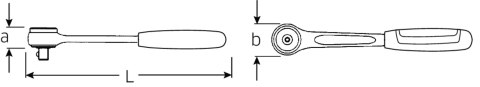 STAHLWILLE Grzechotka 1/4" QR (80 zębów) długa, L=153mm z modułem zatrzaskowym i 2K rękojeścią STAHLWILLE