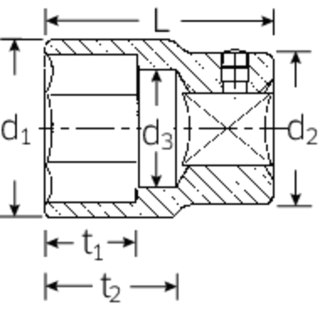 STAHLWILLE Nasadka 1" 65mm, 6-kątna, krótka STAHLWILLE