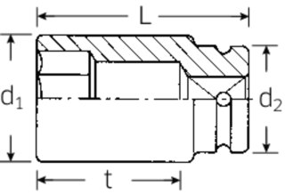 STAHLWILLE Nasadka 1" IMPACT 24mm, 6-kątna, długa STAHLWILLE