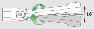 STAHLWILLE Przedłużka kątowa 1/4" L=100mm z przegubem wobble-drive STAHLWILLE