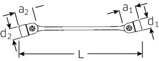 STAHLWILLE Klucz dwustronny przegubowy 18x19mm, FLEXI STAHLWILLE