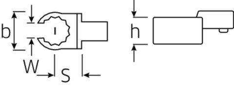 STAHLWILLE Końcówka wtykowa oczkowa otwarta 9x12mm 21mm do kluczy dynamometrycznych STAHLWILLE