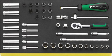 STAHLWILLE Zestaw TCS 1/3 narzędzi 1/4", 44-częściowy STAHLWILLE