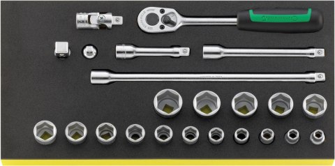 STAHLWILLE Zestaw TCS 1/3 narzędzi 3/8" grzechotka+nasadki+akcesoria, 23-częściowy STAHLWILLE