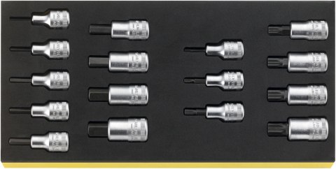 STAHLWILLE Zestaw TCS 1/3 nasadek 1/2" typu INHEX i XZN, 16-częściowy STAHLWILLE