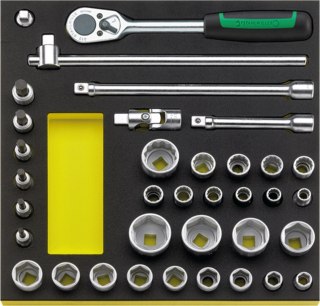 STAHLWILLE Zestaw TCS 2/3 narzędzi 1/2" grzechotka+nasadki 6,12-kątne, 36-częściowy STAHLWILLE