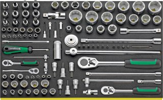 STAHLWILLE Zestaw TCS 3/3 nasadek i akcesoriów 1/4", 3/8", 1/2", 108-częściowy STAHLWILLE