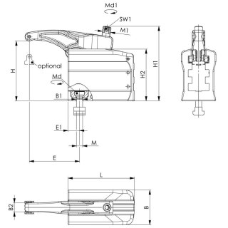 AMF Docisk regulowane 3-stopniowy 7630-30 M12x14 AMF