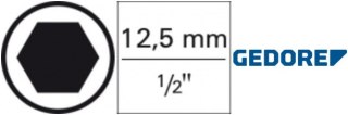 GEDORE Nasadka wkrętakowa 1/2", IMBUS, 6x140mm, 6-kątna, bardzo długa GEDORE