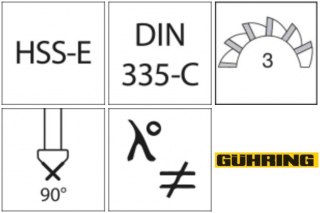 GÜHRING Pogłębiacz stożkowy HSCO TiAlN 90° 31,0mm GÜHRING