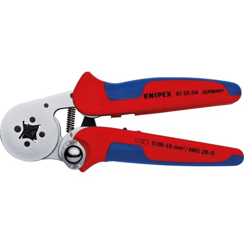 KNIPEX Szczypce do zagniatania tulejek kablowych 0,08-10+16mm, 180mm, 97 55 04, KNIPEX