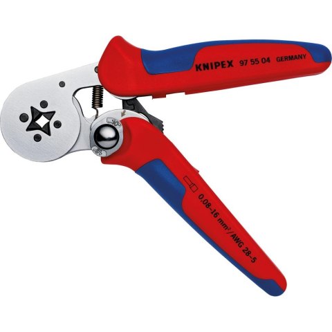 KNIPEX Szczypce do zagniatania tulejek kablowych 0,08-10+16mm, 180mm, 97 55 04, KNIPEX