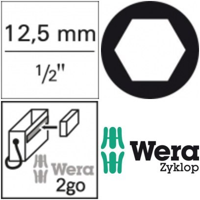 Wera Komplet nasadek klucza 1/2"10-cz. z przytrzymaniem Wera