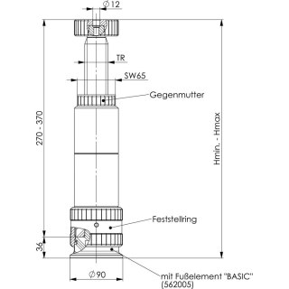 AMF Podpórka śrubowa od systemu modułowego 6425S-406mm AMF