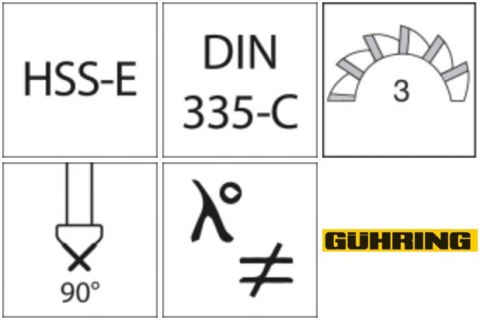 GÜHRING Pogłębiacz stożkowy HSCO TiAlN 90° 8,0mm GÜHRING