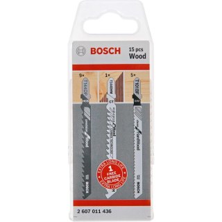 Bosch Zest.brzeszczotów do drewna 14 + 1 częśc. Bosch