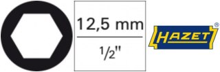 HAZET Nasadka udarowa z tulejką z tworzywa sztucznego 1/2", 6-kątna, 17x85mm, 903SLG-17 HAZET