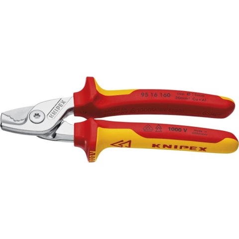 KNIPEX Nożyce do kabli, VDE, 160mm, 95 16 160, KNIPEX